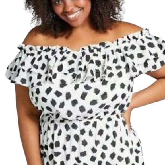 Lane Bryant x Beauticurve Chiffon Polka Dot Maxi Dress - Picture 3 of 14